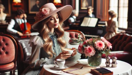 Copilot作：優雅にコーヒーを飲む貴婦人