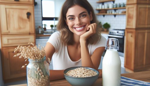 Copilot作：オーツミルクをたっぷり飲んで元気いっぱい