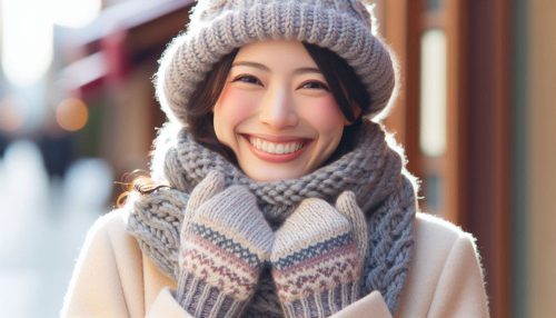 Copilot作：えくぼの女性