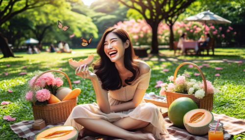 Copilot作：メロンを食べてご満悦