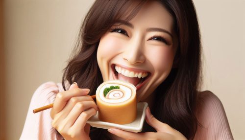 Copilot作：ロールケーキにご満悦