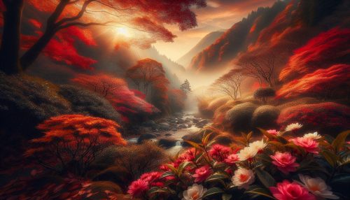 Copilot作：紅葉と山茶花