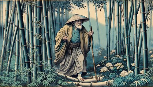 Designer作：藪の中に入っていく一人の老人