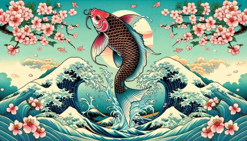 Designer作：鯉が飛び跳ねてるところ（海？Ver）