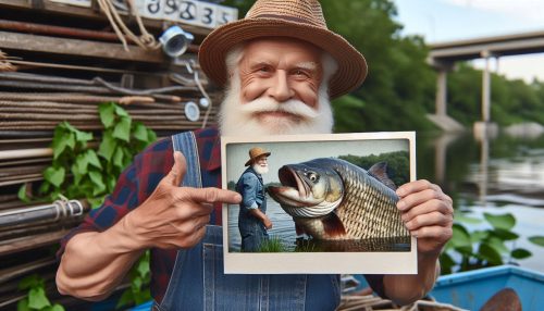 Designer作：釣果を自慢する老人（いや、でかすぎるやろVer）