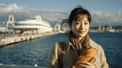 Midjourney作：太平洋とフランスパン女